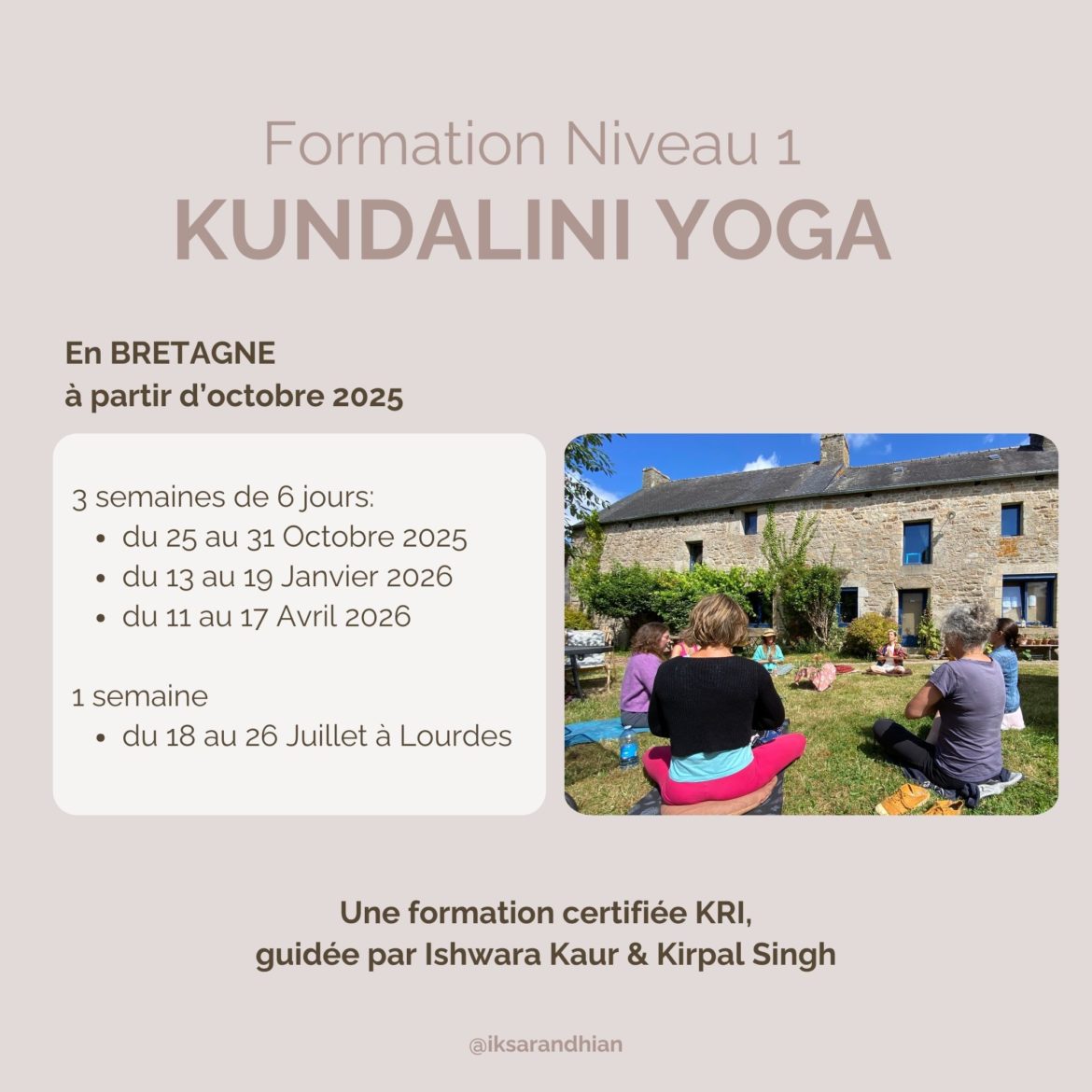 Formation de Kundalini Yoga Niveau 1