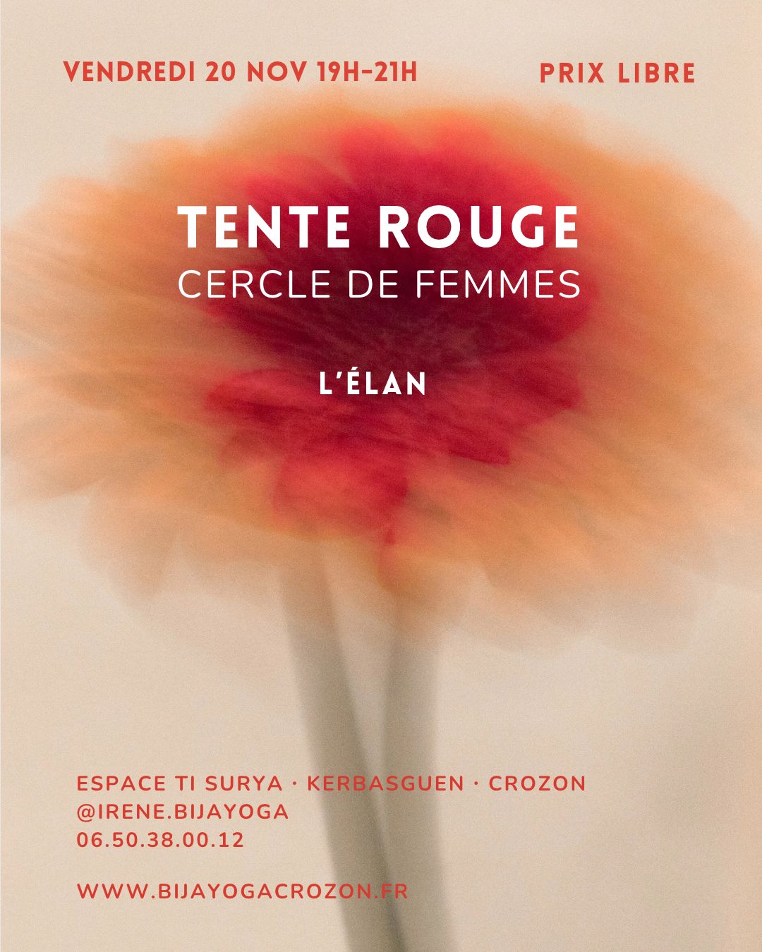Tente Rouge : L&rsquo;élan – 20 Novembre 19h-21h